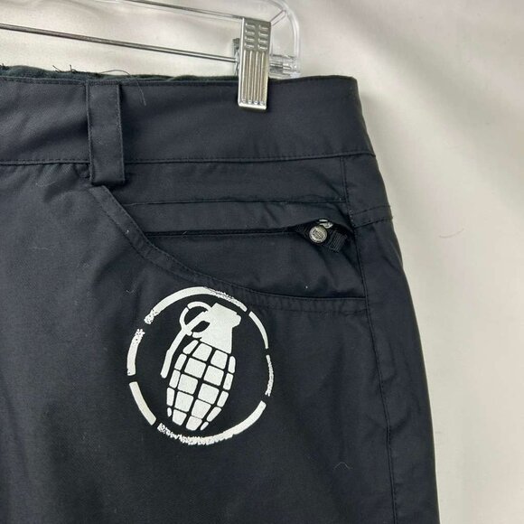 Grenade Men's Medium Snowboard Pants Black Pockets Logo Vented - Picture 15 of 16